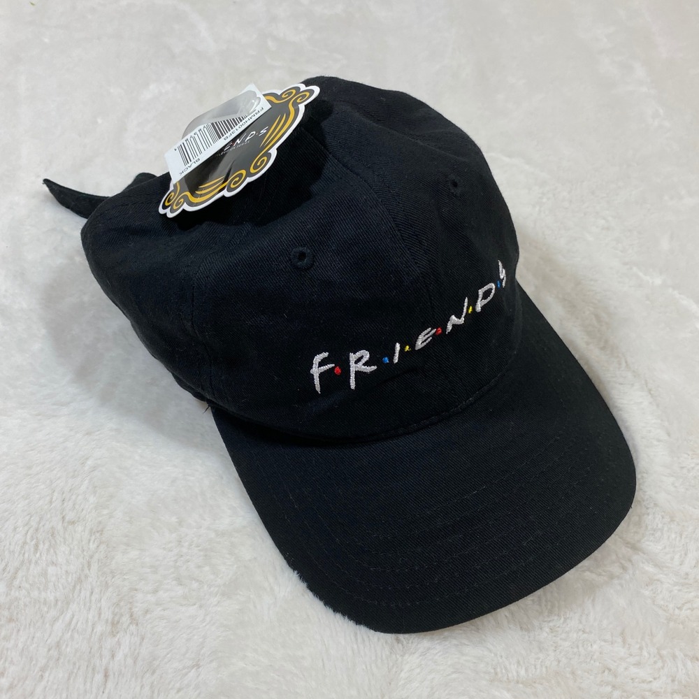 Y2K Friends TV Show Embroidered Baseball Cap Hat Preppy Black Adjustable